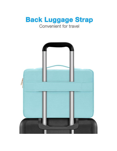 Funda para Laptop MOSISO 13.3" Azul Hielo Acolchada con Bolsillos