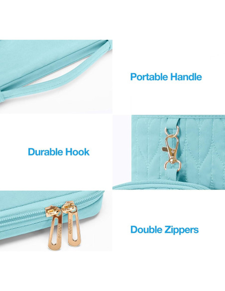 Funda para Laptop MOSISO 13.3" Azul Hielo Acolchada con Bolsillos