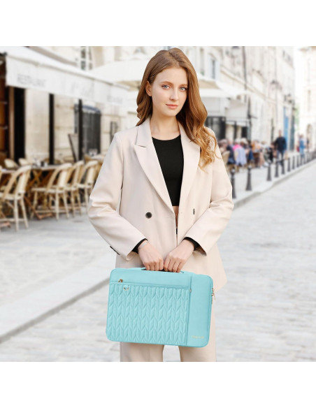 Funda para Laptop MOSISO 13.3" Azul Hielo Acolchada con Bolsillos