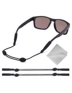 Correa para Gafas Buyisgle 2Pcs Ajustable Negro 35.56cm