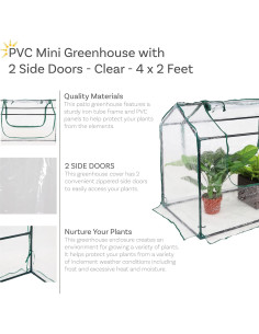 Invernadero Portátil Mini Sunnydaze 1.22x0.61m Transparente 2