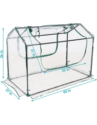 Invernadero Portátil Mini Sunnydaze 1.22x0.61m Transparente