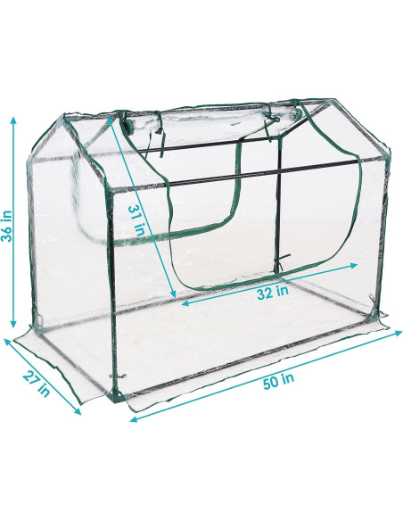 Invernadero Portátil Mini Sunnydaze 1.22x0.61m Transparente
