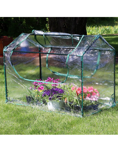 Invernadero Portátil Mini Sunnydaze 1.22x0.61m Transparente