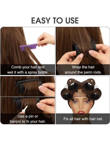 Set de Rulos para Cabello WILLBOND 141 Piezas 6 Tamaños