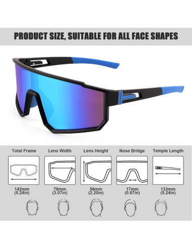 Gafas de Ciclismo Polarizadas Karsaer UV400 para Adultos