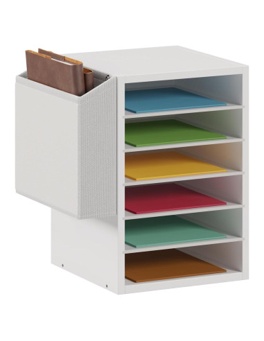 Organizador de Papel Ajustable Unionly 6 Niveles Blanco