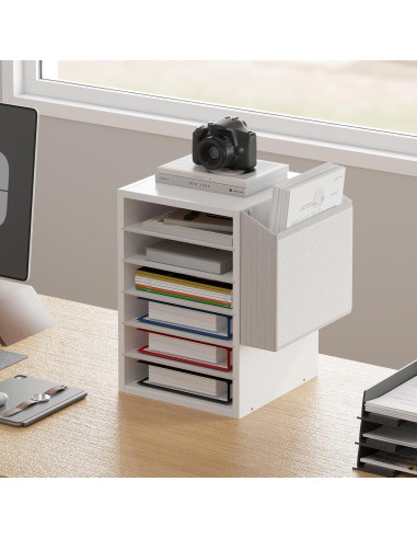 Organizador de Papel Ajustable Unionly 6 Niveles Blanco