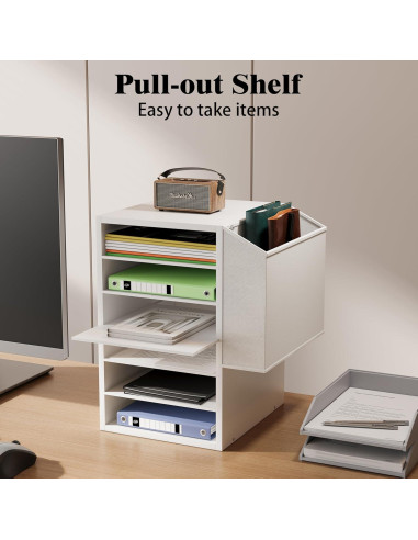 Organizador de Papel Ajustable Unionly 6 Niveles Blanco