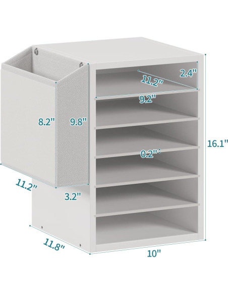Organizador de Papel Ajustable Unionly 6 Niveles Blanco
