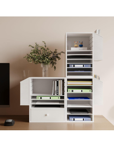 Organizador de Papel Ajustable Unionly 6 Niveles Blanco