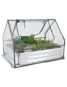 Cama de Jardín Elevada Sunnydaze con Mini Invernadero 1.22x0.91m