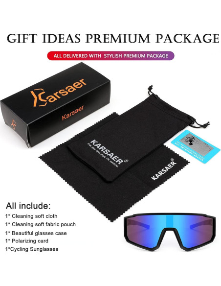 Gafas de Ciclismo Polarizadas Karsaer UV400 para Adultos