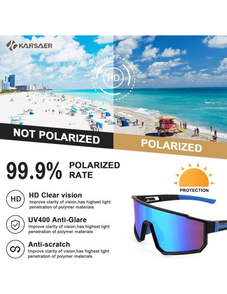 Gafas de Ciclismo Polarizadas Karsaer UV400 para Adultos
