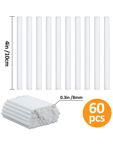 60 Filtros de Algodón MAQIHAN para Humidificador Stick 10.16 cm