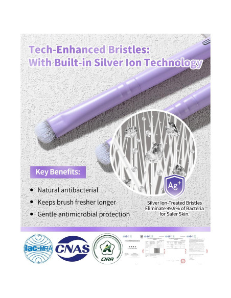 Brocha para difuminar sombras EIGSHOW - Morado mate, 15 cm