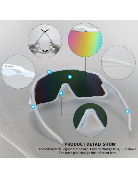 Gafas de Ciclismo JOGVELO Polarizadas 3 Lentes UV400