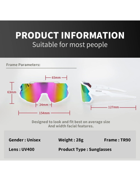 Gafas de Ciclismo JOGVELO Polarizadas 3 Lentes UV400