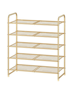 Estante para zapatos apilable 5 niveles Simple Trending dorado