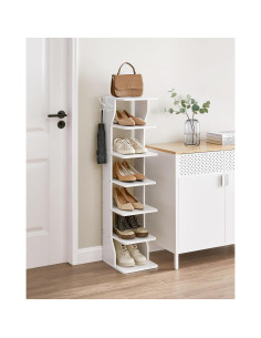 Estante Vertical para Zapatos VASAGLE 7 Niveles Blanco 2