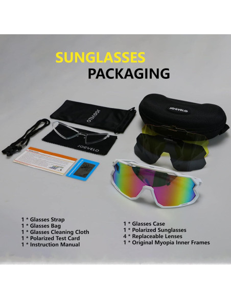 Gafas de Ciclismo JOGVELO Polarizadas 3 Lentes UV400