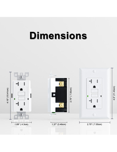 Toma de Corriente GFCI 20A BRILLTECH con Auto-Prueba y LED
