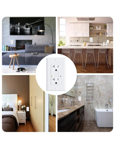 Toma de Corriente GFCI 20A BRILLTECH con Auto-Prueba y LED