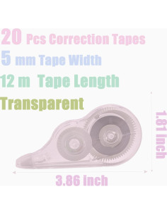 20 Cintas Correctoras Transparentes Tramboo 12m Paquete 2