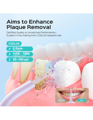 Hilo Dental Inalámbrico COSLUS C30 - 300ml, 4 Modos, Portátil