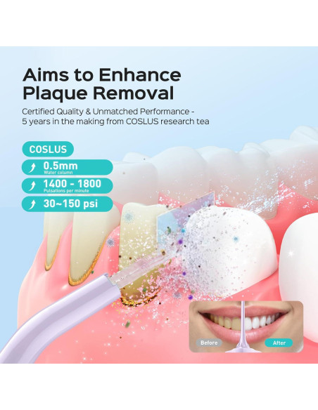 Hilo Dental Inalámbrico COSLUS C30 - 300ml, 4 Modos, Portátil