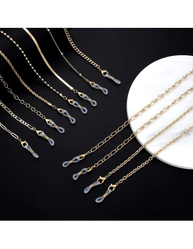 Cadena de Gafas HEIDKRUEGER Dorada 10 Piezas Accesorio Multifuncional