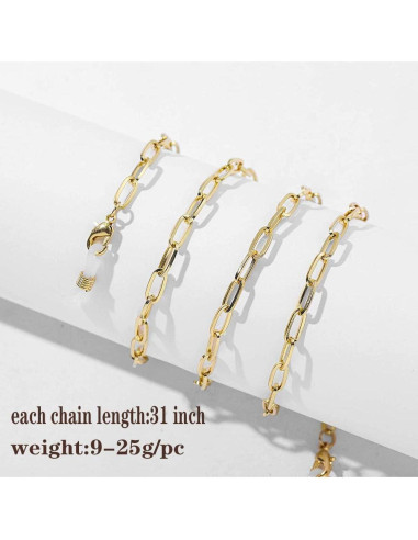 Cadena de Gafas HEIDKRUEGER Dorada 10 Piezas Accesorio Multifuncional