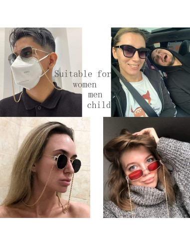 Cadena de Gafas HEIDKRUEGER Dorada 10 Piezas Accesorio Multifuncional