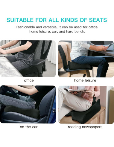 Cojín de Memoria Benazcap para Silla de Oficina y Coche - Negro
