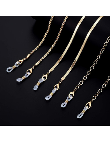 Cadena de Gafas HEIDKRUEGER Dorada 10 Piezas Accesorio Multifuncional