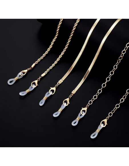 Cadena de Gafas HEIDKRUEGER Dorada 10 Piezas Accesorio Multifuncional