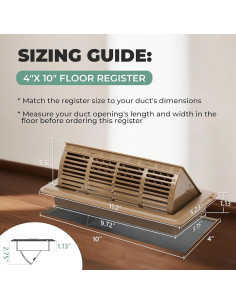 Cubiertas de Ventilación de Piso MMFSF 4x10 Ajustables - Paquete de 2 2