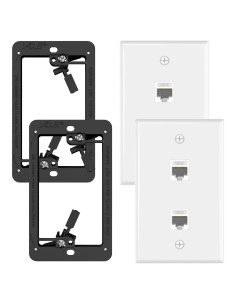 Placa de Pared Ethernet VCE 2 Puertos CAT6 RJ45 Blanca