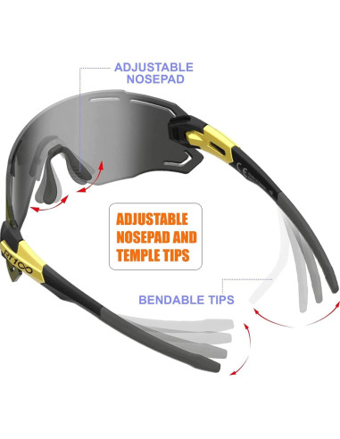 Gafas de sol RT100 para ciclismo unisex, diseño ergonómico