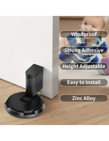 Tope de puerta mecánico WYGWP ajustable negro 0.21 kg