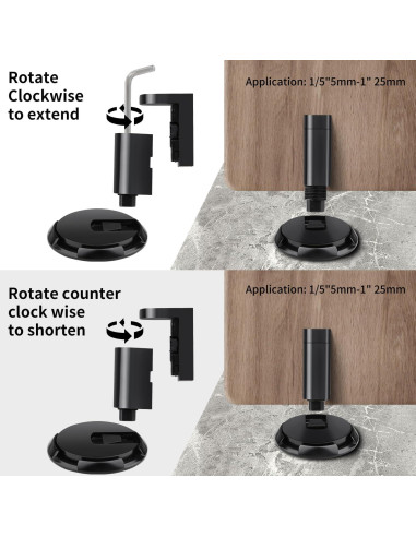 Tope de puerta mecánico WYGWP ajustable negro 0.21 kg