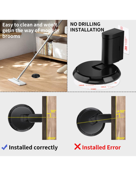 Tope de puerta mecánico WYGWP ajustable negro 0.21 kg