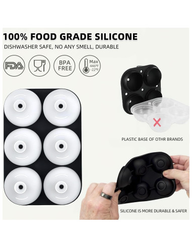 Molde de Hielo en Bola HONYAO - 6 Esferas de 4.6 cm