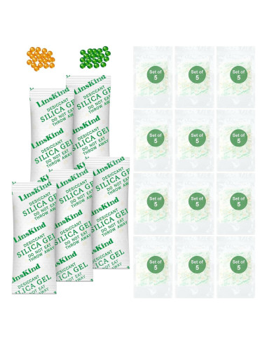 Gel de Silica LinsKind 5g [60 Paquetes] Grado Alimenticio