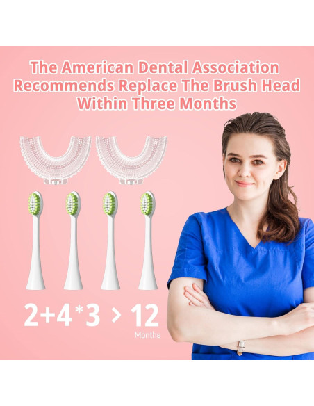 Cepillo de dientes eléctrico ELOTAME U para niños 2-7 años Rosa