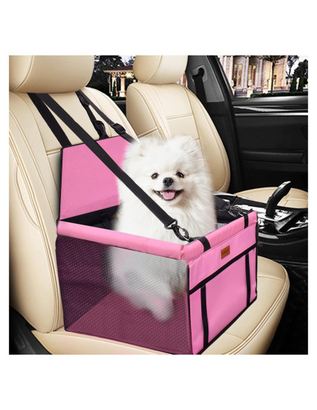 Asiento de Coche para Perros SWIHELP Rosa 40x32x24cm Impermeable