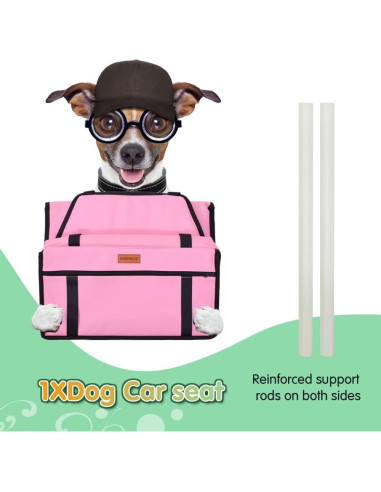 Asiento de Coche para Perros SWIHELP Rosa 40x32x24cm Impermeable