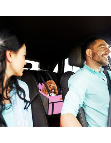 Asiento de Coche para Perros SWIHELP Rosa 40x32x24cm Impermeable