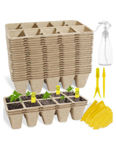 Bandejas de Inicio de Plántulas TCBWFY 200 Celdas Biodegradables