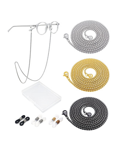 Cadena de Gafas 3 PCS Acero Inoxidable Unisex Elegante